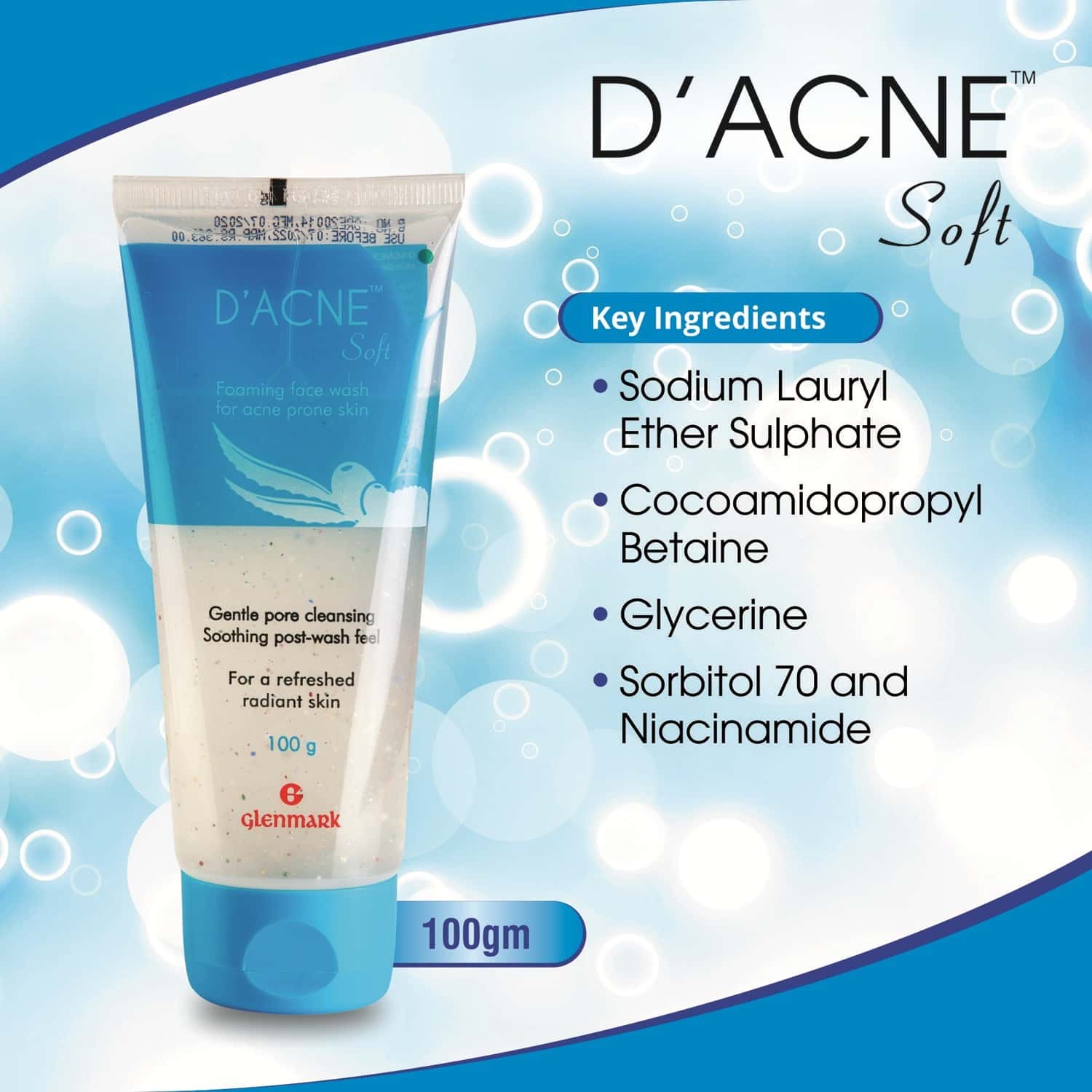 Buy D ACNE SOFT FOAMING FACE WASH TUBE OF 100 G Online & Get Upto 60
