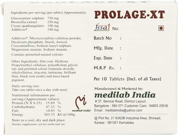 Prolage Xt Strip Of 10 Tablets