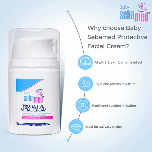 Sebamed Baby Protective Facial Cream | Ph 5.5 | For Delicate Facial Skin | 50 Ml