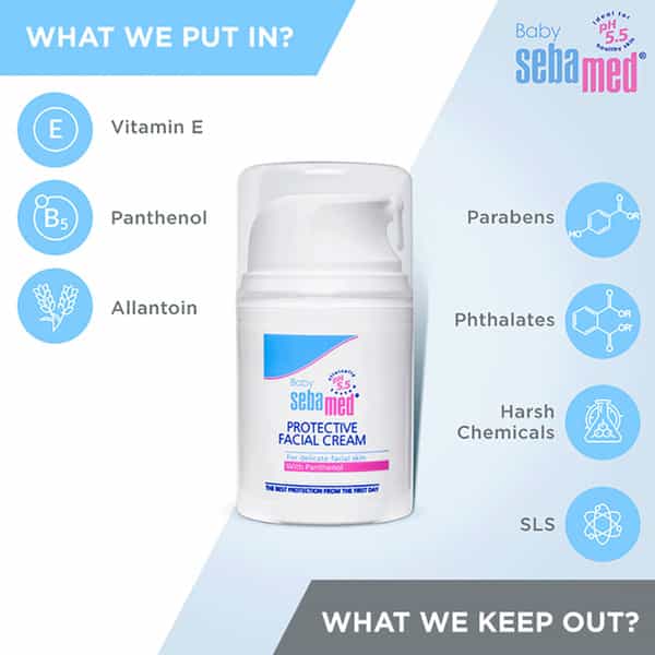 Sebamed Baby Protective Facial Cream | Ph 5.5 | For Delicate Facial Skin | 50 Ml