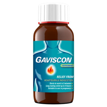Gaviscon Heartburn & Indigestion Relief Suspension | Peppermint | Bottle | 150 Ml