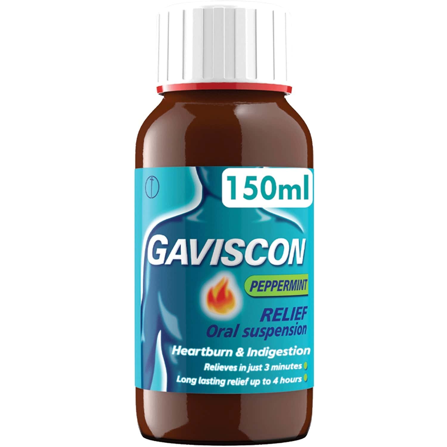 Buy GAVISCON PEPPERMINT DIGESTION LIQUID BOTTLE OF 150 ML Online & Get