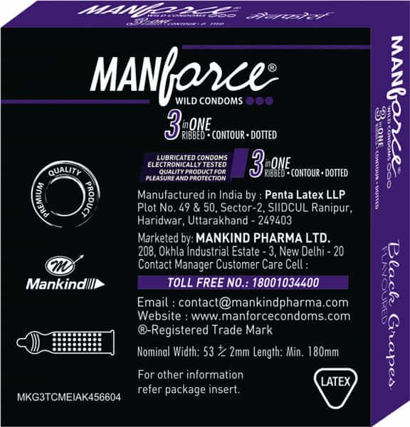 Manforce Wild Black Grapes Condom Box Of 3