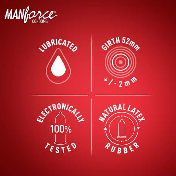 Manforce Xotic Extra Dotted Vegan Condoms For Men With 1500 Dots Strawberry Flavour (10 Counts)