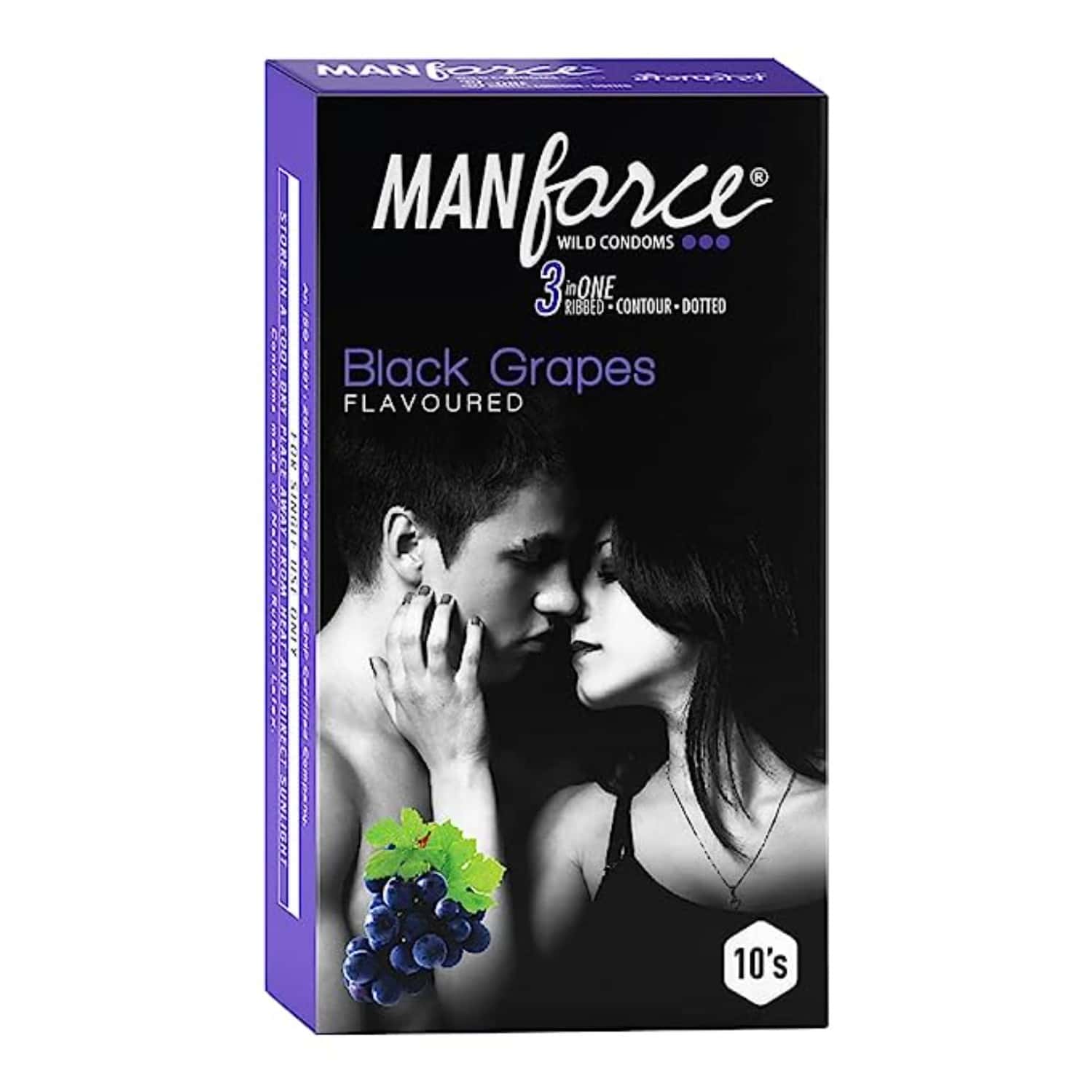 Manforce Extra Dotted Black Grapes Condoms Pack Of 10