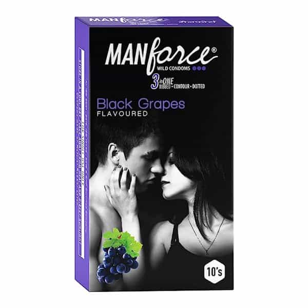 Manforce Extra Dotted Black Grapes Condoms Pack Of 10
