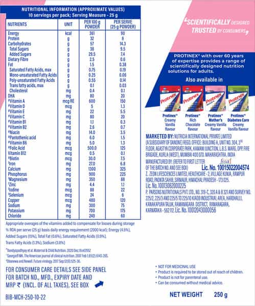 Protinex Mothers Nutritional Drink Mix Powder | Chocolate Flavour | Box Of 250 Gm