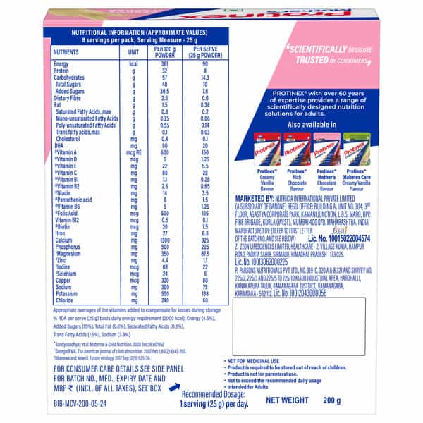 Protinex Mothers Nutritional Drink Mix Powder | Creamy Vanilla | Box Of 250 Gm
