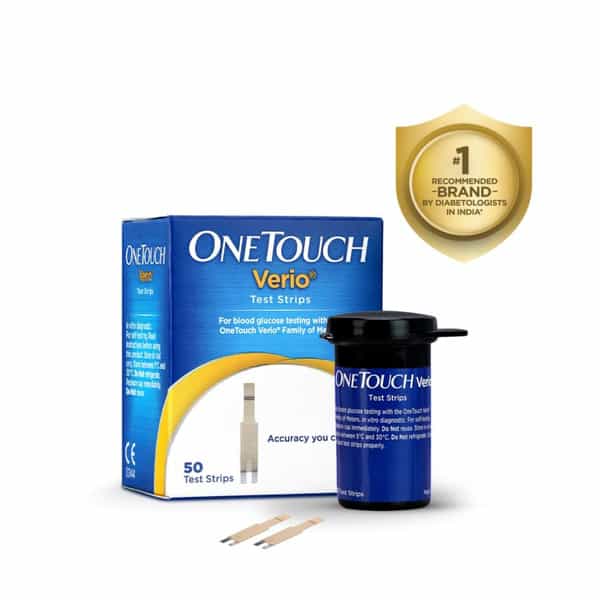 Onetouch Verio Test Strips | Pack Of 50 Strips | For Use With Onetouch Verio Flex Glucometer