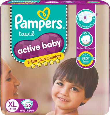 Buy PAMPERS ACTIVE BABY XL 56`S Online Get Upto 60% OFF at PharmEasy