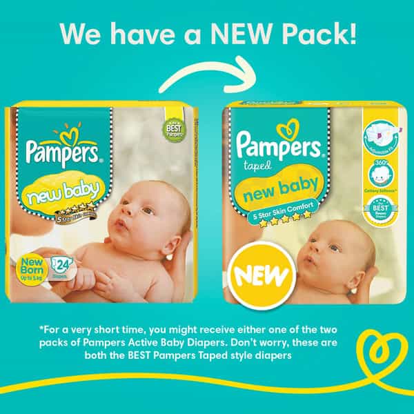 Pampers New Baby Premium Taped Up To 5 Kg Pack Of 24 Diapers