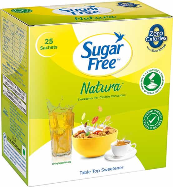 Sugar Free Natura Sugar Substitute Sachets Low Calorie Box Of 25