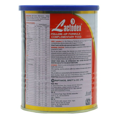 Lactodex 3 Follow Up Formula Powder Tin Of 450 Gm