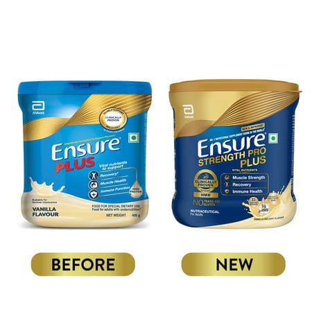 Ensure Strength Pro Plus | High Protein Nutritional Drink For Adults | Vanilla Delight | Jar 400 Gm