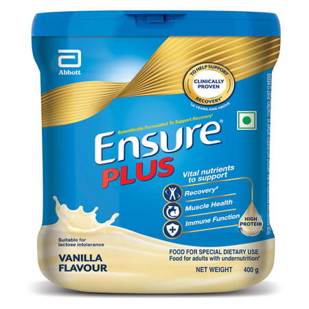 Ensure Strength Pro Plus | High Protein Nutritional Drink For Adults | Vanilla Delight | Jar 400 Gm