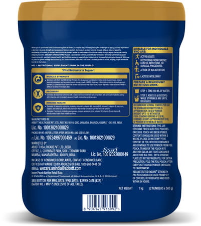 Ensure Plus Vanilla Nutrition Drink Jar Of 1 Kg