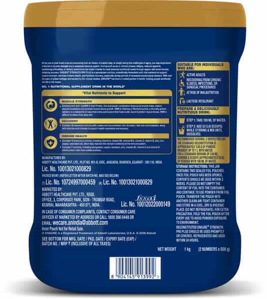 Ensure Plus | Vital Nutrients For Adults | Vanilla | Jar 1 Kg