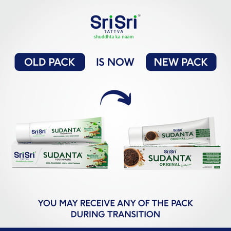 Sri Sri Tattva Sudanta Original Toothpaste - Non - Fluoride - 100% Vegetarian | 100 G