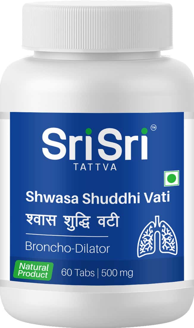 Sri Sri Tattva Shwasa Shuddhi Vati - Broncho Dilator | 60 Tabs | 500 Mg