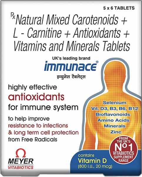 Immunace - Health Supplements (With Vitamin C Zinc And Selemium) - 30 Tab Wellman 30 Tablet Free