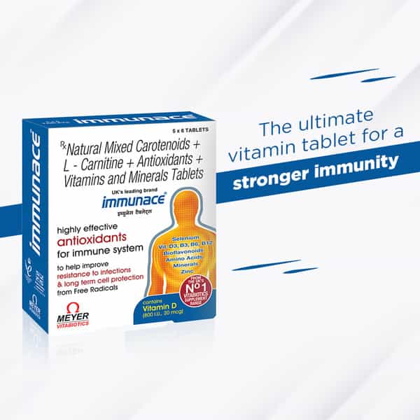 Immunace - Health Supplements (With Vitamin C Zinc And Selemium) - 30 Tab Wellman 30 Tablet Free