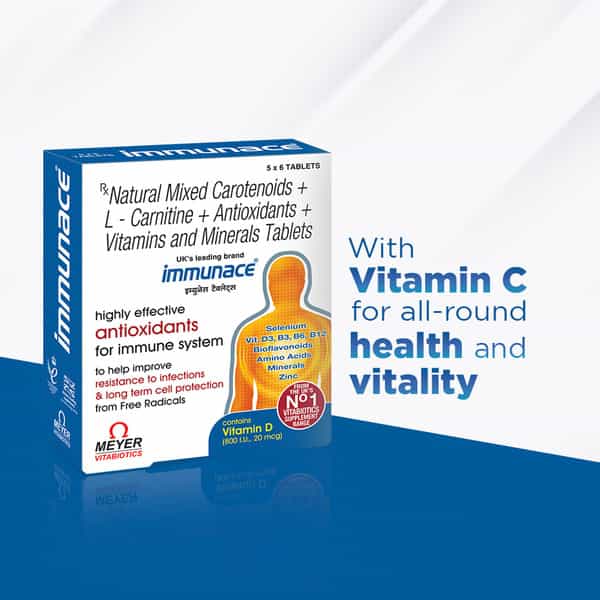 Immunace - Health Supplements (With Vitamin C Zinc And Selemium) - 30 Tab Wellman 30 Tablet Free