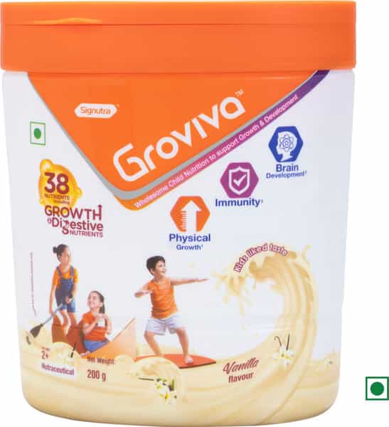Groviva Vanilla Child Nutrition Supplement Jar Of 200 G