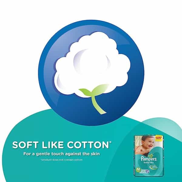 Pampers Baby Dry Diapers Medium (Jumbo Pack) 66'S