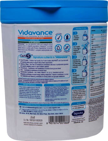 Vidavance Specialized Nutrition For Diabetes Vanilla Flavour Jar 200 Gm