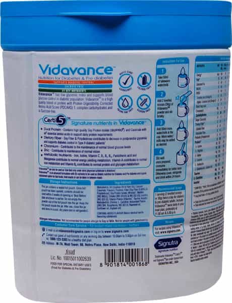 Vidavance Specialized Nutrition For Diabetes Vanilla Flavour Jar 200 Gm
