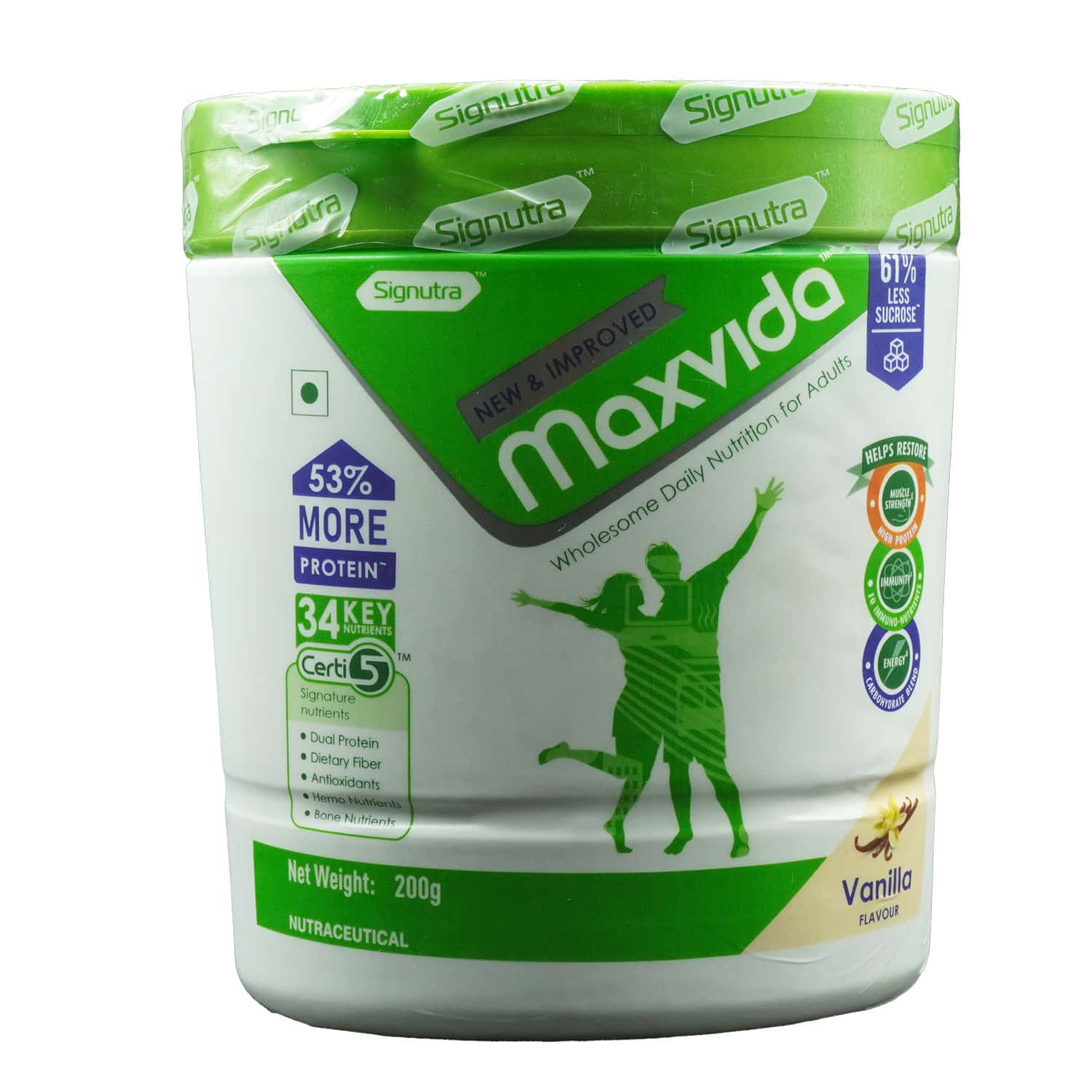 Maxvida Wholesome Daily Nutrition For Adults Vanilla Flavour Jar 200 Gm