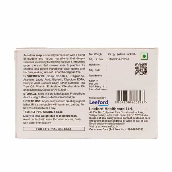 Acnetoin Soap For Acne Prone & Oily Skin 75 Gm