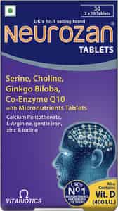 Neurozan Health Supplement Tablets (23 Micronutrients Including Ginkgo Bilobo) Box Of 30
