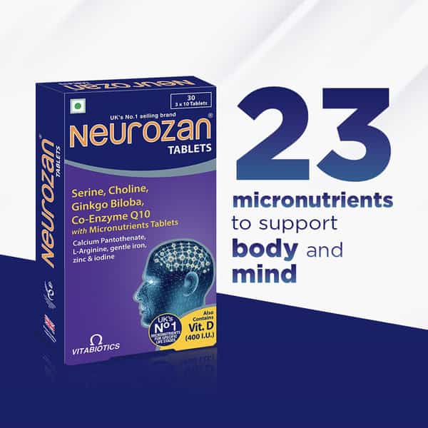 Neurozan Health Supplement Tablets (23 Micronutrients Including Ginkgo Bilobo) Box Of 30