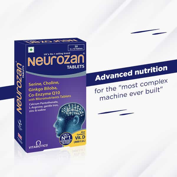 Neurozan Health Supplement Tablets (23 Micronutrients Including Ginkgo Bilobo) Box Of 30