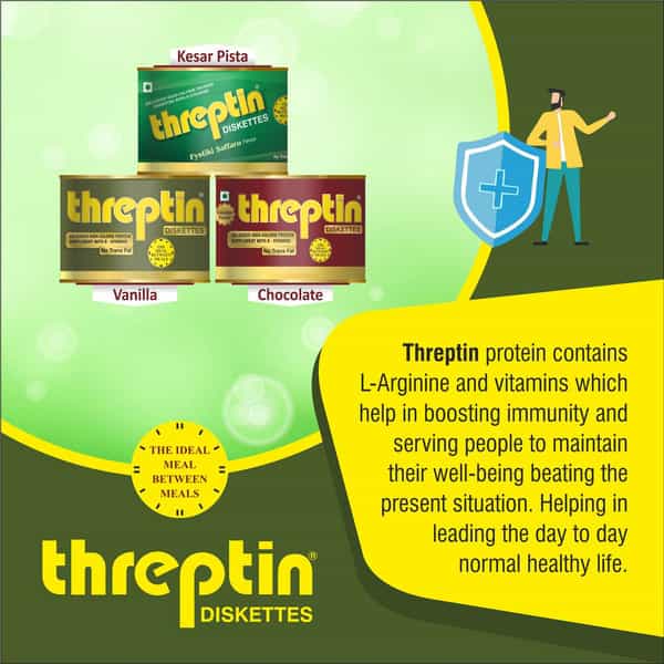 Threptin Vanilla Butterscotch Nutrition Diskettes Tin Of 275 G