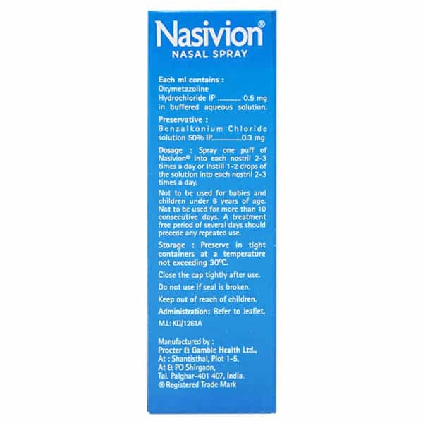 Nasivion Classic Adult Bottle Of 10Ml Nasal Spray