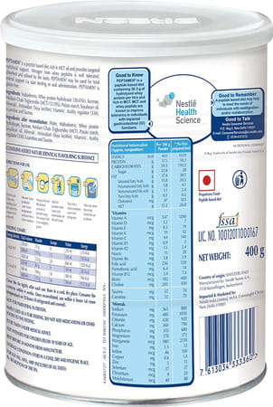 Nestle Peptamen Junior Peptide Based Vanilla Flavour Tin 400 Gm