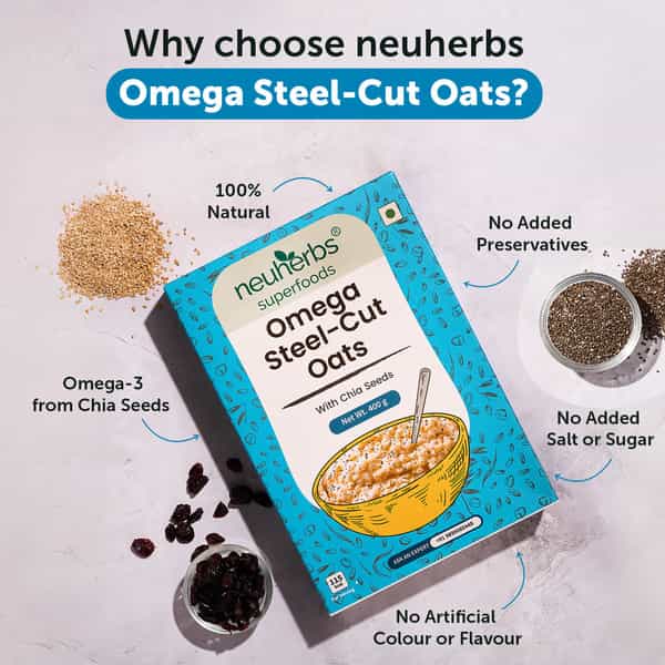 Neuherbs Omega Steel Cut Oats 400G Box