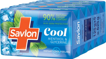 Savlon Cool Menthol Glycerine Soap 5 X 125 G