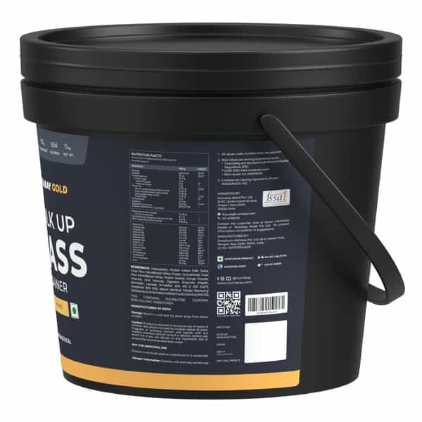Nutrabay Gold Bulk Up Mass Gainer | Carbs To Protein Blend (3:1) | 30G Protein - 5Kg | Mango
