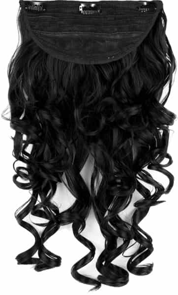 Streak Street Clip-In 18'' Step Curls Jet Black Hair Extensions