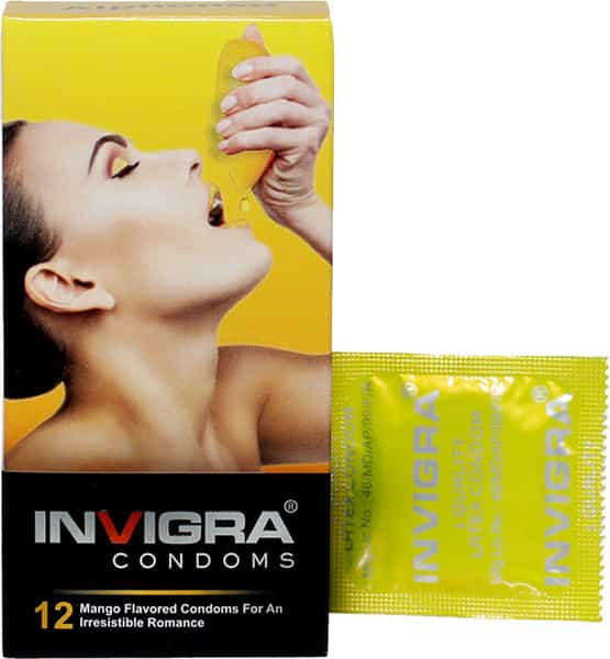 Invigra Alphonso Condoms - 12 Condoms