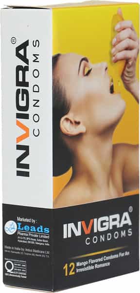 Invigra Alphonso Condoms - 12 Condoms