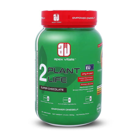 Apex Vitals 2 Plant Life| Plant Protein Powder For Men & Women| Organic Pea Super Chocolate- 2 Lbs.