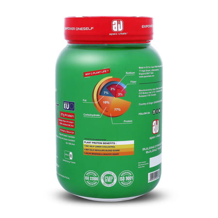 Apex Vitals 2 Plant Life| Plant Protein Powder For Men & Women| Organic Pea Super Chocolate- 2 Lbs.