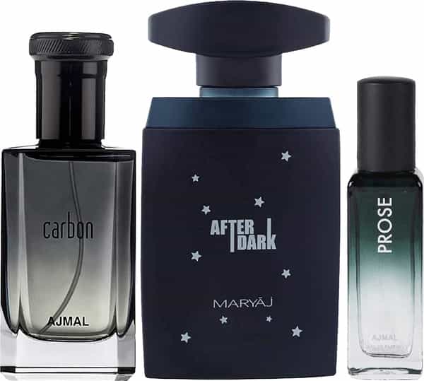 Ajmal Carbon & Maryaj After Dark Each Of 100Ml & Prose Edp 20Ml Pack Of 3 Unisex + 2 Parfum Testers