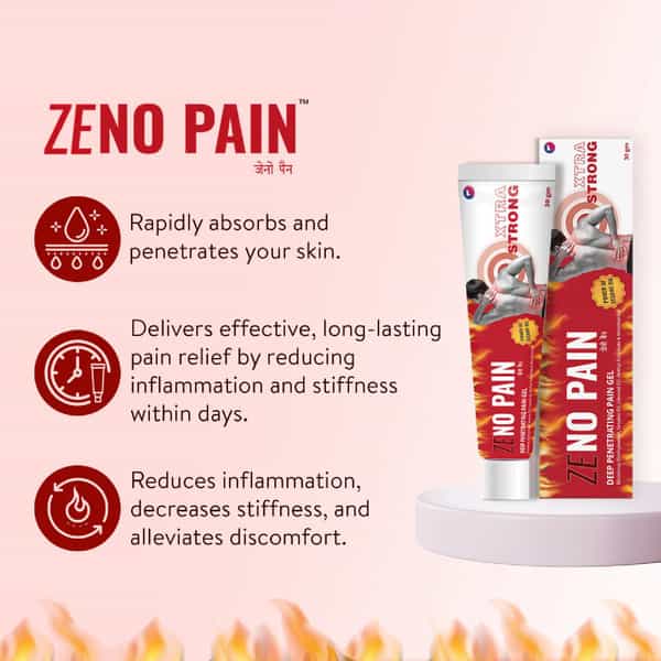 Zeno Pain Gel With Sesame & Linseed Oils - Non-Sticky| Non-Staining & Fast-Acting Pain Relief 30G