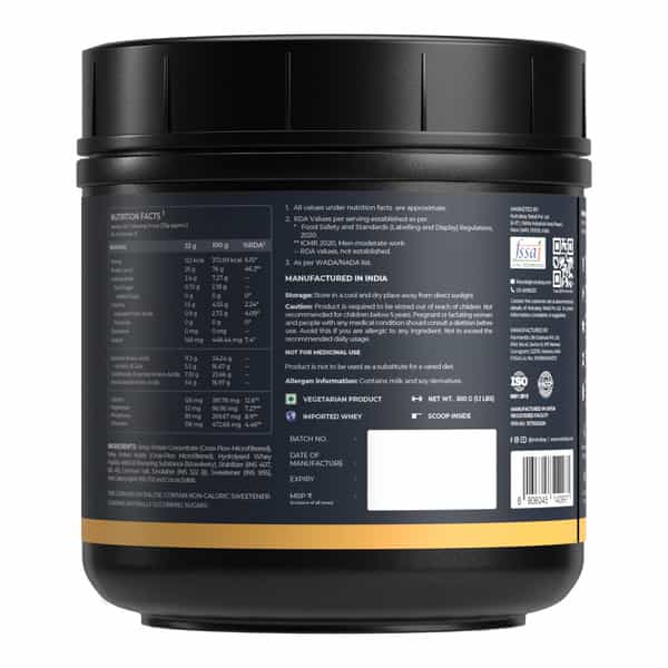 Nutrabay Gold Tri-Blend Whey Protein Strawberry Milkshake - 500G