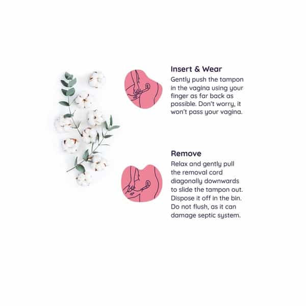Sanfe 100% Organic Cotton Digital Tampons - Premium Design - Day Tampons (Pack Of 32)